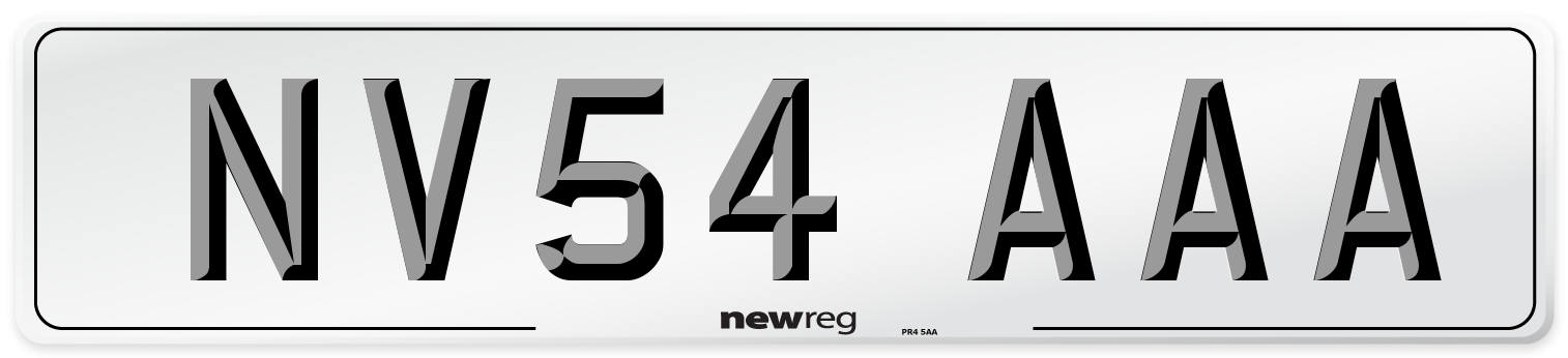 NV54 AAA Number Plate from New Reg